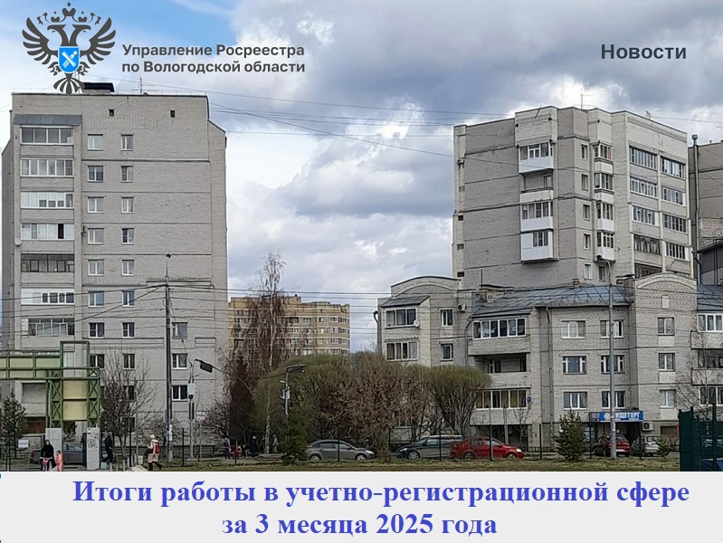 Вологодский Росреестр подвел итоги работы в учетно-регистрационной сфере за 3 месяца 2025 года.